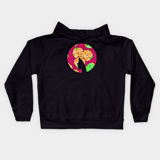 Afro Hair Woman with African Pattern, Black History Kids Hoodie